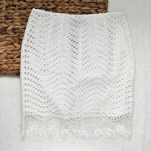 Ann Taylor White Eyelet Skirt
